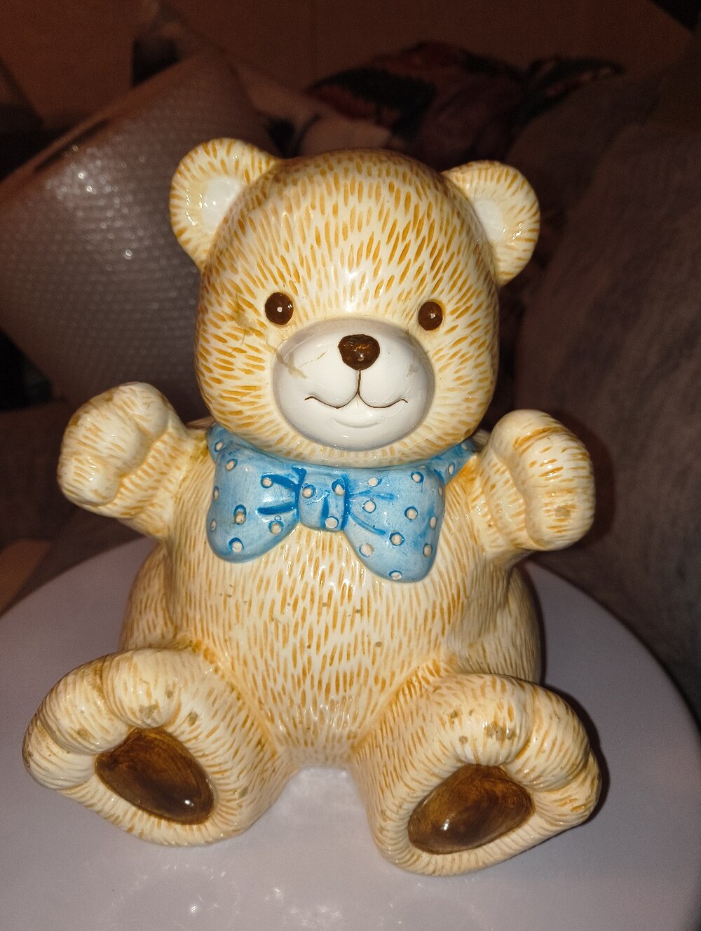 Vintage Ceramic Teddy Bear Cookie Jar.